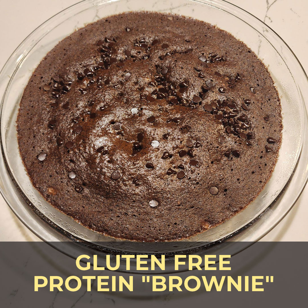 Gluten-free protein brownie with chocolate chips