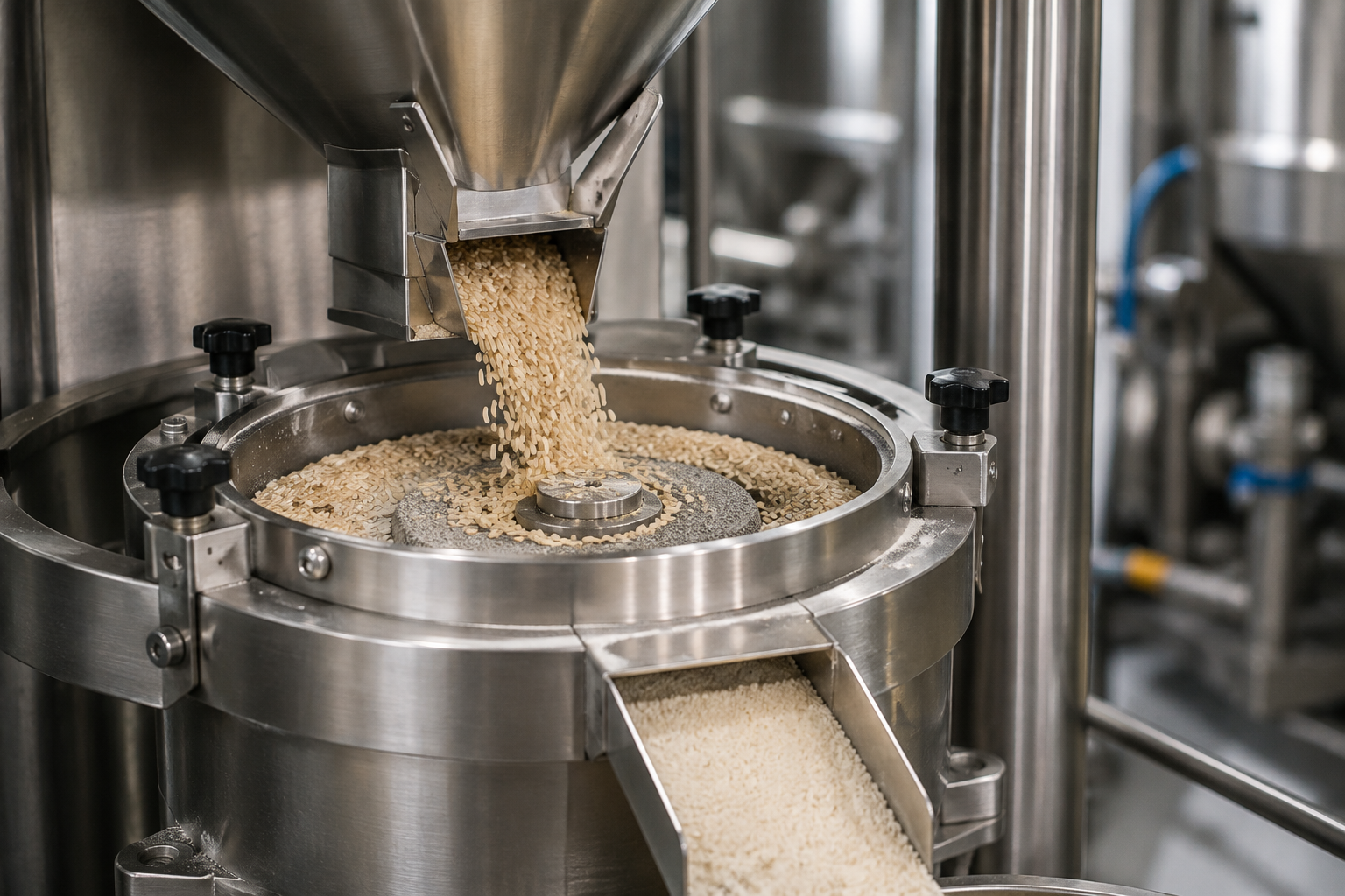 Rice milling and granulation equipment used in food production